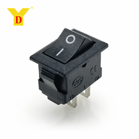 Interruttore a bilanciere rettangolare mini KCD1-101 SPST 2 pin ON-OFF 6A/250V 10A/125V Nero CQC CE per auto, barca, casa, fai da te con cavo, confezione da 5
