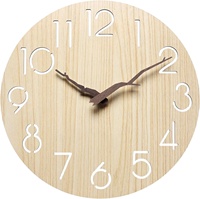 Jam Dinding Kayu Gantung Art Deco 12 Inci dari MDF dengan Gerakan Quartz dan Finishing Walnut untuk Kembali ke Sekolah.