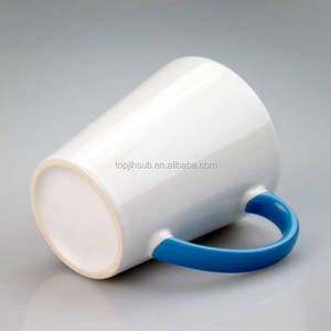 Taza Cónica de Cerámica Blanca para Sublimación Topjlh de 12 oz con Asa y Revestimiento de Color, Venta al por Mayor para Hoteles, Personalizable con Impresión para <span class=keywords><strong>Desayuno</strong></span> - Product Image 5