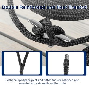 Cuerda <span class=keywords><strong>de</strong></span> Nylon <span class=keywords><strong>de</strong></span> Doble Trenzado <span class=keywords><strong>de</strong></span> Alta Resistencia <span class=keywords><strong>de</strong></span> 3/8'' con Bucle para Tiendas <span class=keywords><strong>de</strong></span> Campaña Grandes, Toldos, Cubiertas y Equipos <span class=keywords><strong>de</strong></span> Camping - Product Image 4