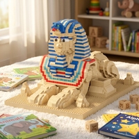 Blocs de construction Sphinx égyptien en micro-particules, jouet de puzzle DIY, modèle de bâtiments modernes en plastique ABS, pour les 14 ans et plus, ensembles en boîte colorée, unisexe