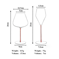 Verre à vin rouge de luxe en cristal soufflé à la main, ultra-fin, à pied fin, sans plomb, flûte à champagne