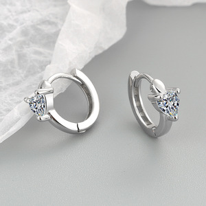 Pendientes de aro de corazón de Plata de Ley 925-La elegancia atemporal se encuentra con la fábrica elegante contemporánea directa al por mayor - Product Image 3