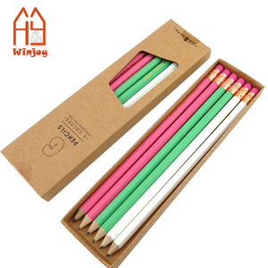 Bộ Bút Chì Màu Than Chì #2 HB Tùy Chỉnh Với Hộp Giấy Kraft Thân Thiện Với Môi Trường, <span class=keywords><strong>6</strong></span> Chiếc, Quà Tặng Cho Trường Học Và Văn Phòng Có Logo Dập Vàng. - Product Image 3