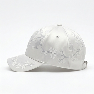 Custom Sporty Wedding <b>Hats</b> 6 Panel Structured Baseball Cap 3D Embroidery Cotton Common Adjustable OEM ODM Low MOQ - Product Image 3