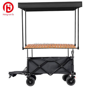 Vente d'usine, chariot pliable à roues larges personnalisé pour l'extérieur, chariot de jardin, chariot de plage pliable pour le camping avec pare-soleil amovible - Product Image 1