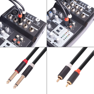 Mạ Vàng Hợp Kim Nhôm Âm Thanh Che Chắn Cáp Trộn Kép <span class=keywords><strong>RCA</strong></span> Nam Để 6.35Mm Nam Stereo AUX Cáp 1.5M 3M - Product Image 6