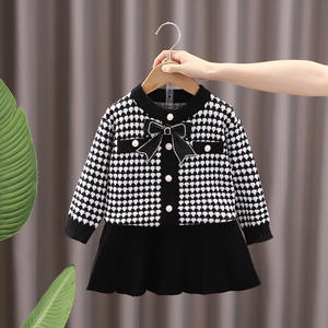 Nuovo Stile 2026 Completo <span class=keywords><strong>Estivo</strong></span>-Autunnale in Maglia Due Pezzi Set di <span class=keywords><strong>Abbigliamento</strong></span> per Bambine Vestito e Gonna per Bambine - Product Image 5