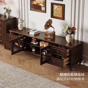 Modern Style Solid Wood Extendable TV Cabinet and <strong>Side</strong> <strong>Table</strong> Set Home <strong>Storage</strong> and Display Living Room - Product Image 2