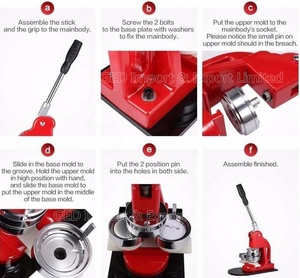 Guangzhou Customized 25mm 37mm Pin Badge Making Machine 44mm 50mm 56mm 58mm 75mm <strong>Button</strong> <strong>Maker</strong> for Bottle Opener Mirror Tinplate - Product Image 4
