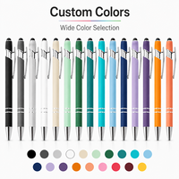 Stylo bille 2-en-1 en métal avec stylet, finition caoutchoutée douce au toucher, logo personnalisé, cadeau promotionnel OEM