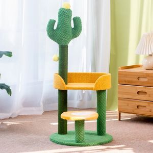 Usine En Gros Chat Jouet Meubles Moderne En Bois Multi-Couche Plate-Forme Haute Avec Sisal Corde Poteaux À Gratter Arbre À Chat Maison Tour - Product Image 2