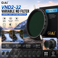 Filtre d'objectif d'appareil photo ND variable GiAi VND2-32 avec poignée, revêtement nano, 49mm-82mm pour appareils photo reflex numériques OEM ODM
