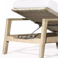 Chaise longue pliable d'extérieur en teck massif, imperméable, pour hôtel, piscine, villa, plage et jardin