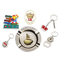 Aimant de réfrigérateur ovale noir en métal 3D, souvenir de la petite sirène, style Art déco de Copenhague, Danemark, écologique, sans nickel