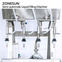 ZONESUN ZS-RWGFP4 Machine de remplissage semi-automatique à siphon 4 têtes de table pour bouteilles, à débordement par gravité, avec pompe d'alimentation