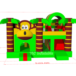 Châteaux gonflables Jungle Monkey pour enfants, structure de jeux gonflable commerciale avec toboggan pour la location - Product Image 6