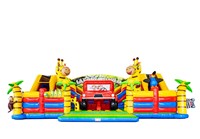 Ciudad de Diversión Inflable Comercial con Temática de Animales Salvajes, Castillo Inflable Grande de PVC para Niños, Alquiler para Eventos