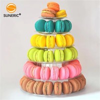 Support de présentation à 10 niveaux en plastique pour macarons, desserts, cupcakes, tour de macarons pour fêtes et gâteaux de mariage