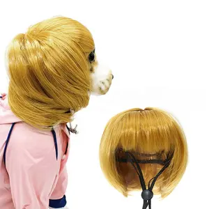 Puppy Cool and Funny dress up Pet Wigs for Dogs Cats Costume gold brown red grey Accessories Cosplay Pet Hair