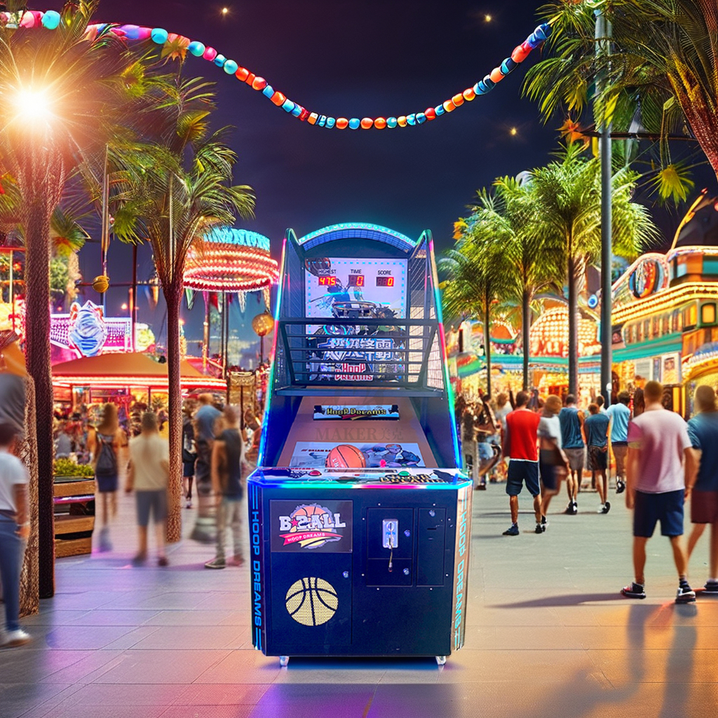 Amusement Center Electronic Basketball Game Machine Coin Operated Arcade Game Metal Shooting Basketball Machine
