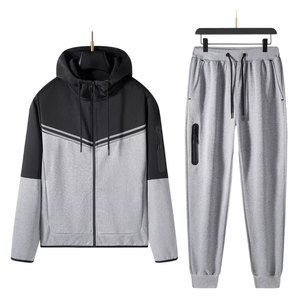 Conjunto Deportivo Color Block con Sudadera con Cierre y Pantalones Jogger, Transpirable, Ligero, Ropa Deportiva Informal para Mujer - Product Image 1