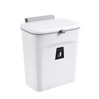 Poubelle coulissante murale avec porte d'armoire Poubelle à ustensiles de cuisine et de salle de bain en plastique PP avec couvercle pour le stockage et la glace
