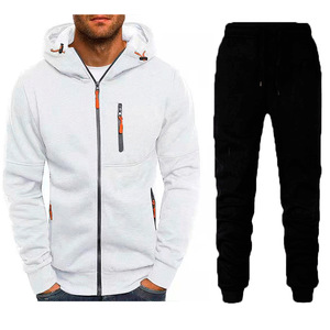 Survêtement deux pièces réversible personnalisé imprimé, de haute qualité, épais, écologique, avec fermeture éclair, comprenant un sweat à capuche à cordon et un pantalon de survêtement - Product Image 3