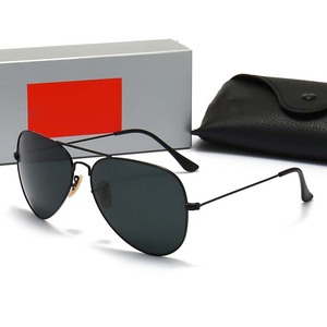 High End Brand Retro Pilot Sunglasses UV400 Polarized Glass Lenses Brand Design Mirrored Sunglasses