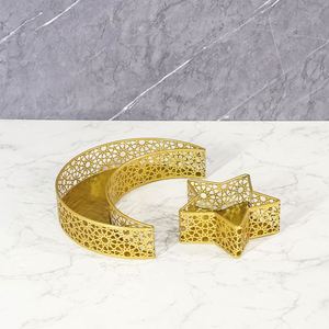 ถาดเสิร์ฟรูปพระจันทร์และดาวโลหะ สำหรับตกแต่งวันอีดมูบารัค ของตกแต่งรอมฎอนคารีม ของตกแต่งโต๊ะงานเลี้ยงมุสลิม - Product Image 4