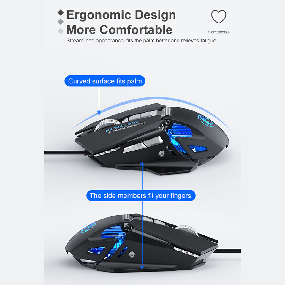 IMICE T96 USB Wired RGB Gaming Mouse - Ergonomic Design, 7200 DPI, 7 ...