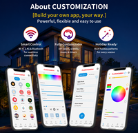 Lampes LED permanentes d'extérieur, indice de protection IP68, RGBW, commande intelligente par application, éclairage de toit pour la décoration de Noël