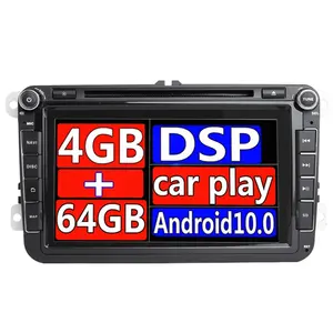 Kit multimídia automotivo, 7, 8, 9 in, android 10, 2din, rádio, player multimídia, com gps, estéreo, para volkswagen skoda, seat, octavia, golf 5, 6, touran, passat b6, polo