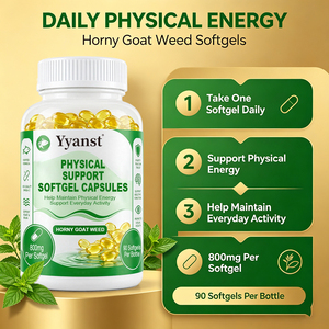 Extrait de Horny Goat Weed 800mg, 90 gélules molles, pour l'énergie physique quotidienne des hommes, aide à maintenir l'activité quotidienne, soutient la vitalité quotidienne, OEM/ODM - Product Image 5