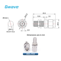 Adaptateur SMA mâle vers SMA femelle haute fréquence 27 GHz, RF, en acier inoxydable, ondes millimétriques, VSWR <1.15, impédance 50 Ohm, pour test en laboratoire