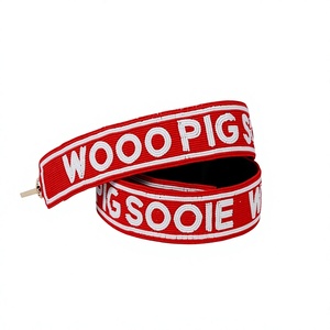 Wooo Pig Sooie Webbing <b>Belt</b> Fashionable Trendy <b>Red</b> White Embroidered Bag Hanger - Product Image 1