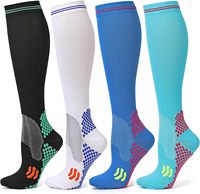 Chaussettes de Compression Mollet Élastique Sports Cyclisme Running Yoga Chaussettes Hommes Longs Bas de Compression en Stock