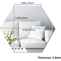 Miroir hexagonal en acrylique, autocollant mural, décoration murale, miroir en cristal tridimensionnel