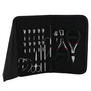 Herramientas profesionales para extensiones de cabello, alicates de microeslabones, Clips de sección de estilo de acero inoxidable, Mini tijera, agujas tipo C, Kit de cabello - Product Image 1