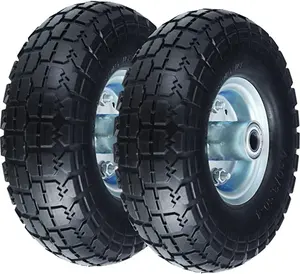 Neumático plano de PU sólido, rueda de 10 pulgadas, sin aire, Gorilla para carro/camión de mano/coche utilitario de jardín, 4,10/3,50-4