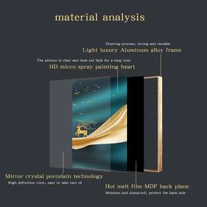 Decorazione Murale con Quadro <span class=keywords><strong>di</strong></span> Pesce Dorato Cinese, Opera d'Arte Naturale con Pesce Portafortuna, Dipinto Incorniciato su Vetro Temperato, Decorazione Moderna per Camera da Letto - Product Image 5