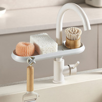 FF860 organisateur de cuisine en plastique évier porte-éponge avec crochet robinet porte-éponge porte-vaisselle brosse porte-savon