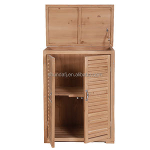 SDGS008 Boîte <span class=keywords><strong>de</strong></span> rangement <span class=keywords><strong>de</strong></span> jardin-Coffre à coussin en bois <span class=keywords><strong>de</strong></span> sapin avec <span class=keywords><strong>toit</strong></span> imperméable, marron - Product Image 1