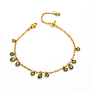 Fenny impermeable hecho a mano cielo estrellado amarillo Zirconia lágrima Irregular pulsera para mujer joyería de acero inoxidable al por mayor - Product Image 3