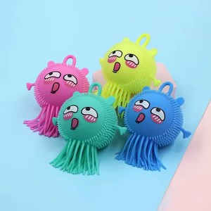 Jincan Macaron Colorful TPR Octopus LED <b>Glitter</b> Aquarium Animals Cute Smile Anti-Stress Toy 15x10cm Boys Girls Anxiety Relief - Product Image 1