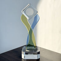Trophée en cristal transparent personnalisé avec gravure laser 3D, trophée en cristal vierge pour récompense