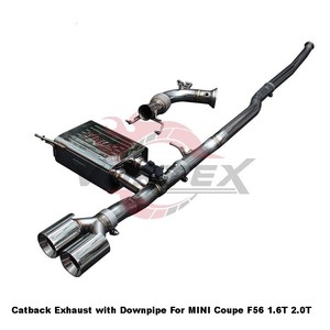 Vortex Performance Stainless Steel Exhaust Catback Downpipe Set for <b>MINI</b> Cooper F56 1.6T 2.0T 2014-2017 Electronic Valve - Product Image 2