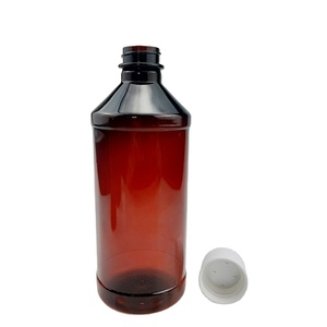16oz plastic bottles cough syrup pet amber arch modern round bottle with crc lid