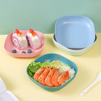 Vente en gros de gadgets de cuisine assiette en plastique avec paille de blé plateau à fruits assiette à collation