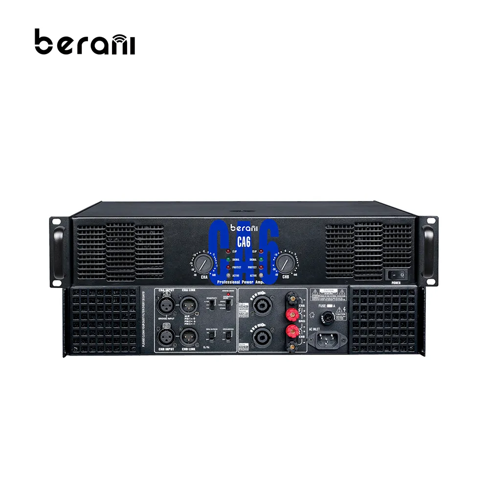 Berani CA6 2U سلسلة 2x100 0W مكبر كهربائي سعر ل KTV مكبر كهربائي